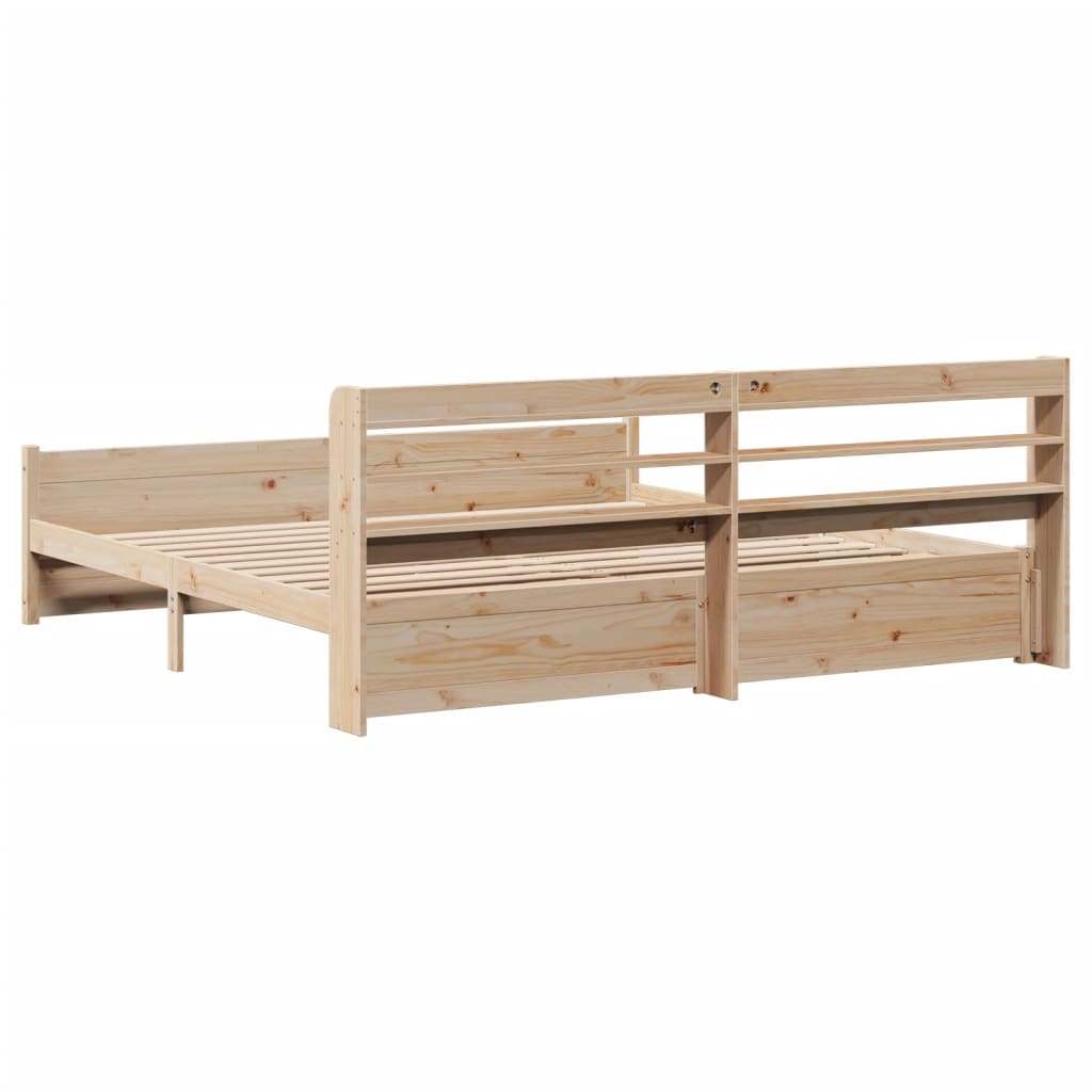 Bed Frame with Headboard without Mattress 200x200 cm